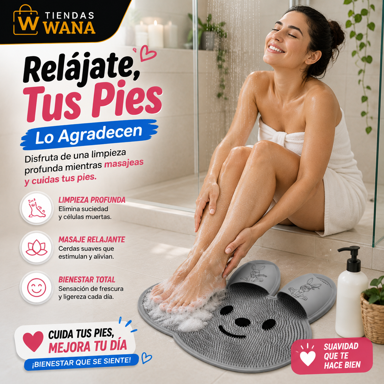 Tapete De Lavado De Pies Ducha