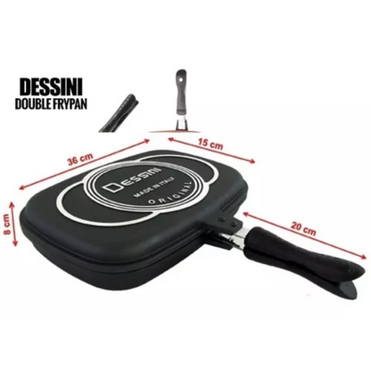Sarten Doble Parrilla 36 Cm