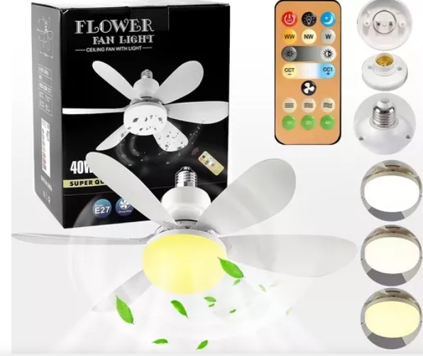 Lampara Ventilador con aspas