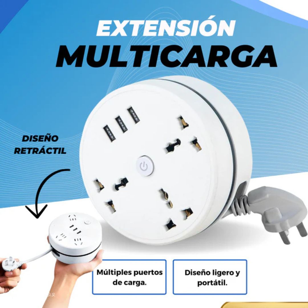 Extensión Multicarga Enrollable