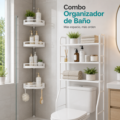 COMBO ORGANIZADOR DE BAÑO 2 EN 1