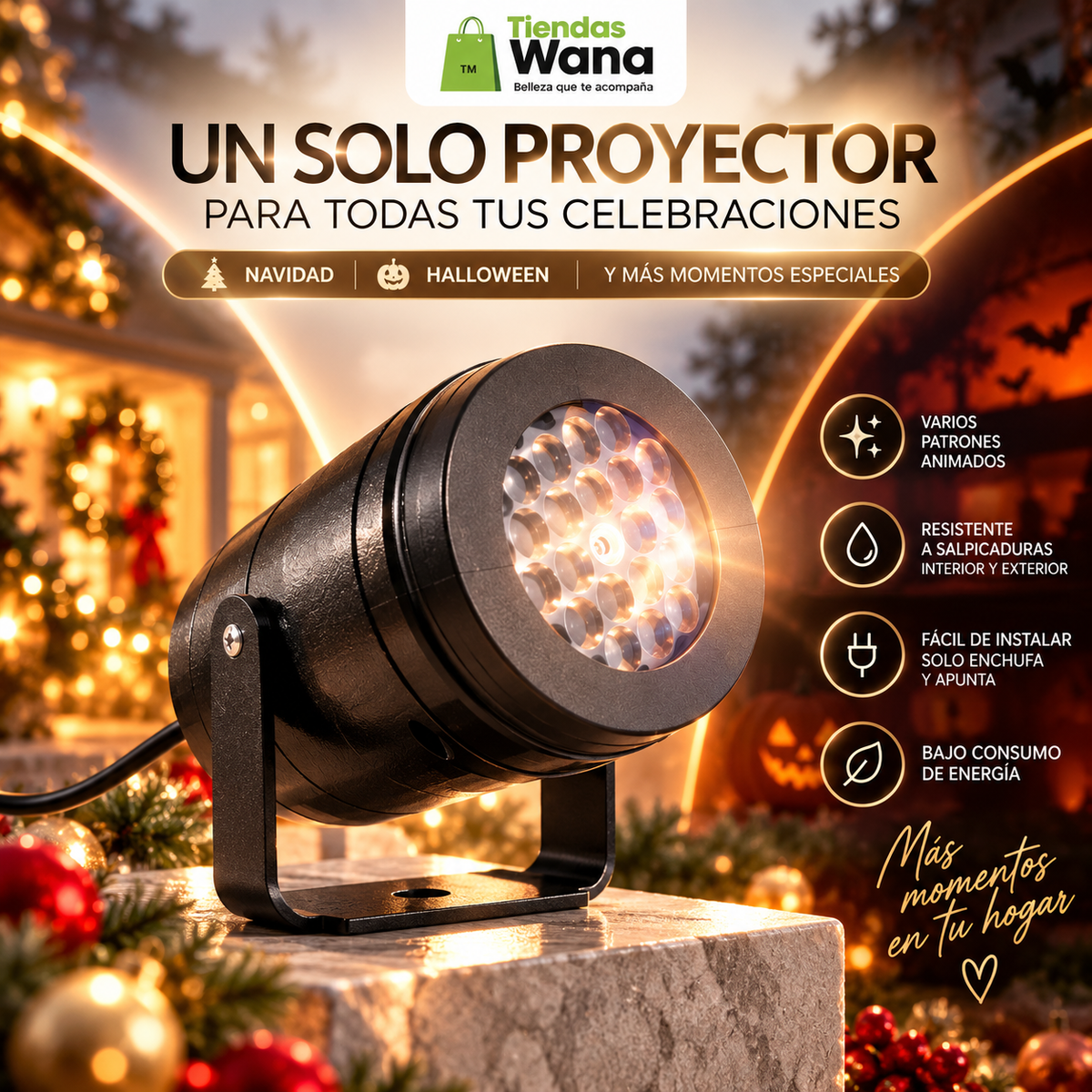 Proyector de luces navidad