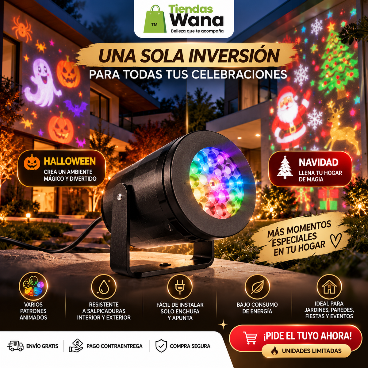 Proyector de luces navidad