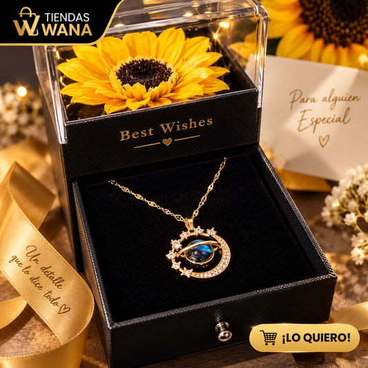 Collar Saturno Caja Girasol