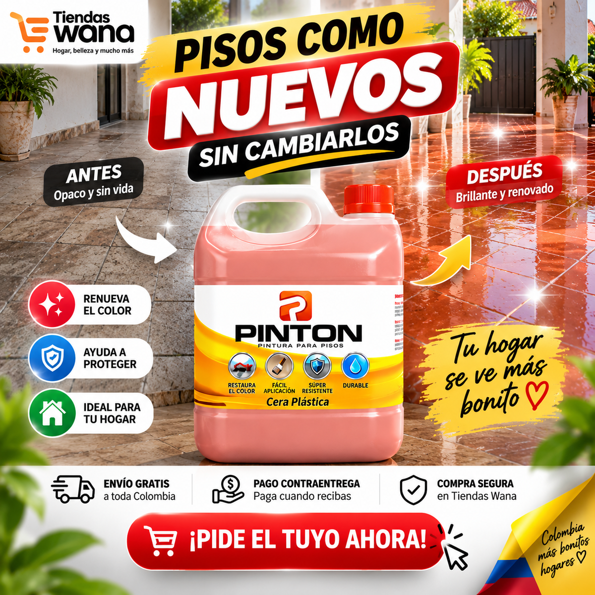 Pintón Cera Plástica Efecto Pintura – Galón 3.750 ml