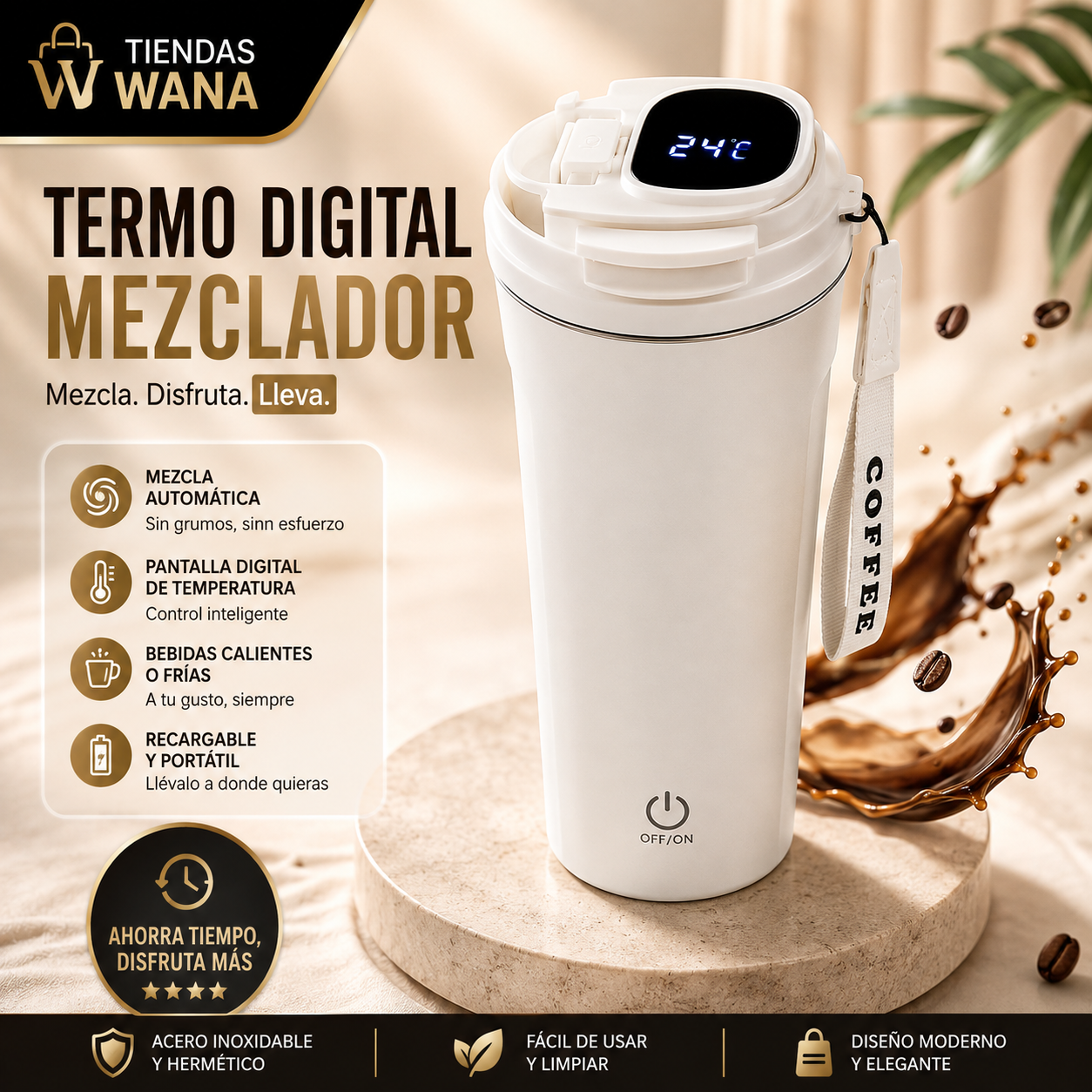 TERMO DIGITAL MEZCLADOR RECARGABLE
