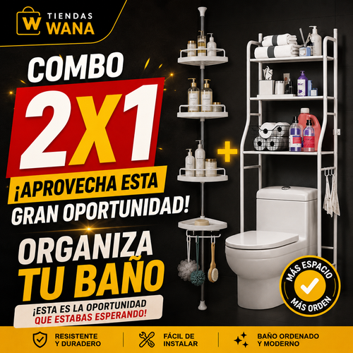 COMBO ORGANIZADOR DE BAÑO 2 EN 1