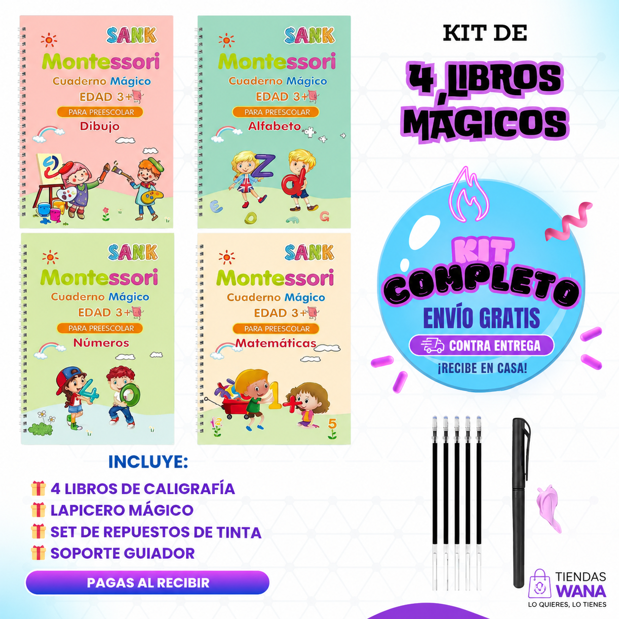 🥳KIT DE LIBROS DE CALIGRAFÍA MONTESSORI🌈