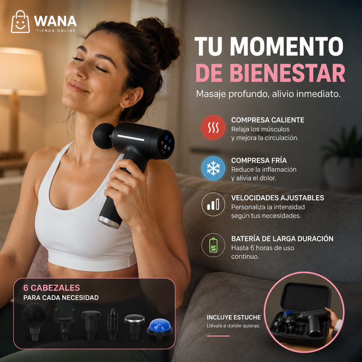 Pistola Masajeadora Calor y Frio