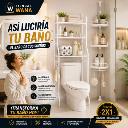 COMBO ORGANIZADOR DE BAÑO 2 EN 1
