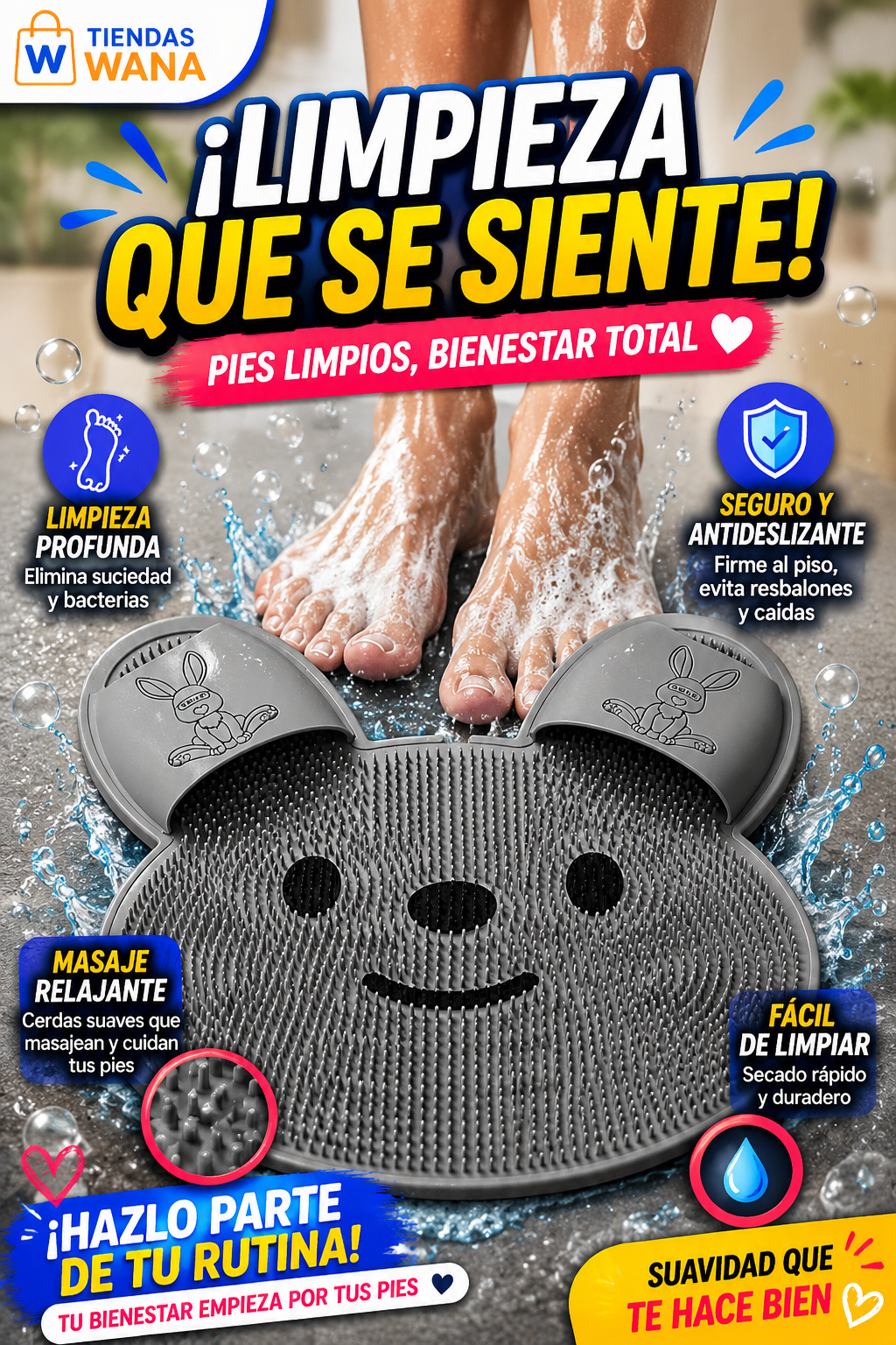 Tapete De Lavado De Pies Ducha