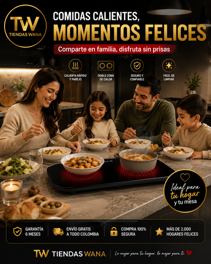 Estufa digital de 2 puestos