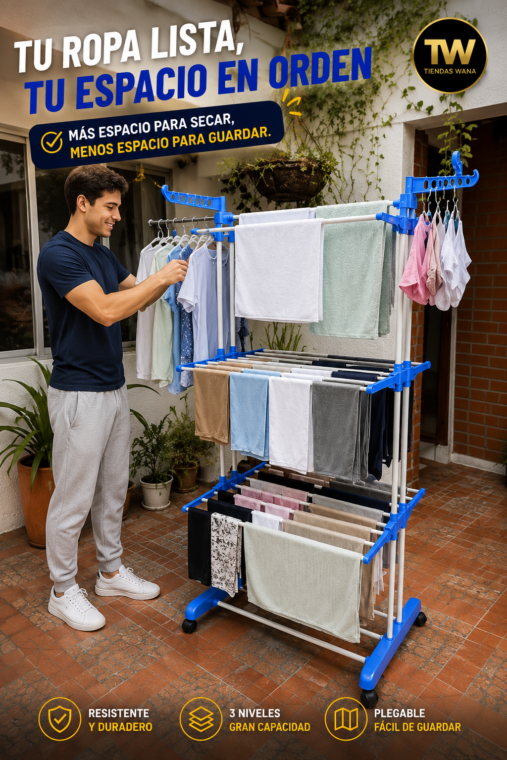Tendedero Ropa Plegable