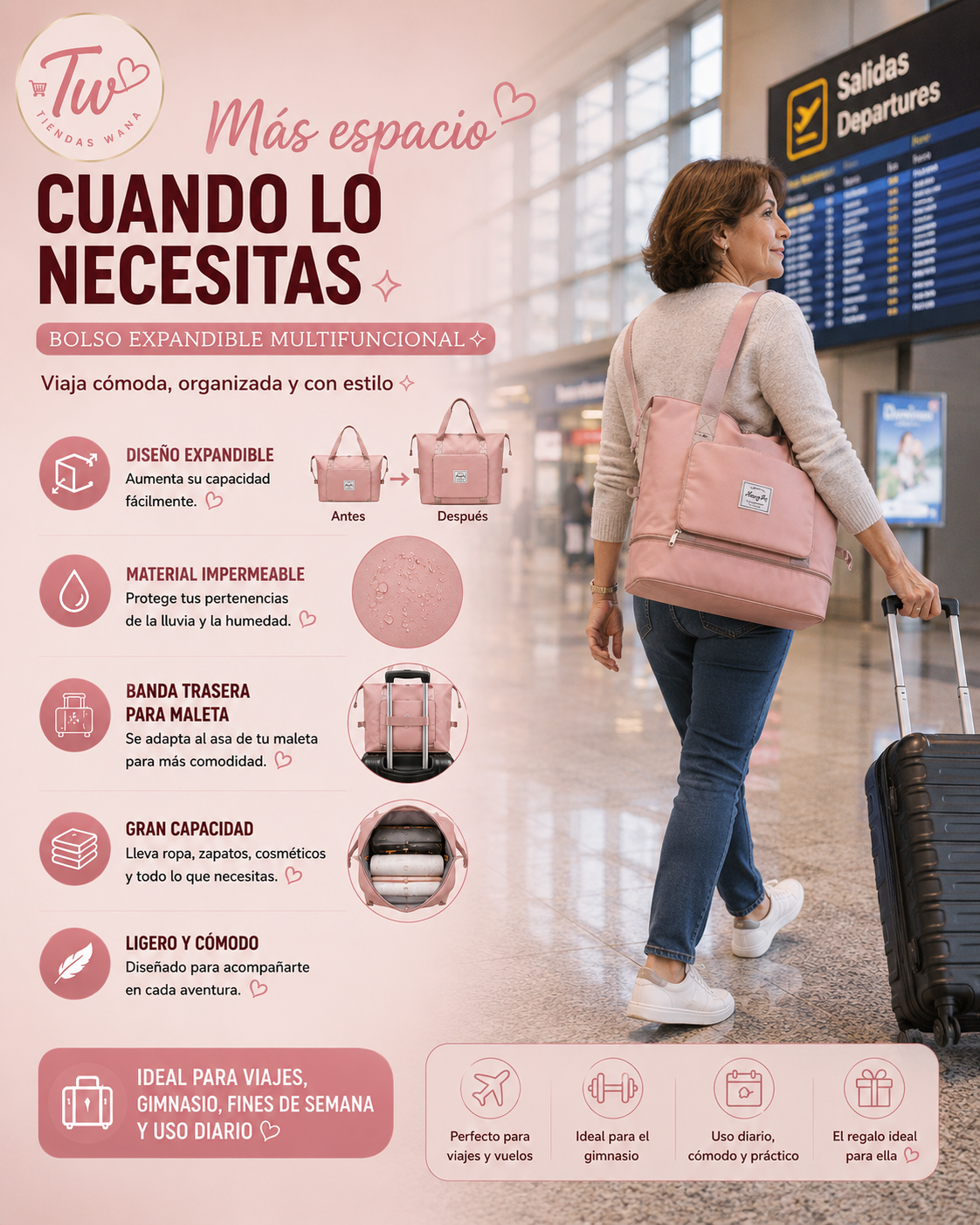 BOLSO PLEGABLE IMPERMEABLE DE VIAJE