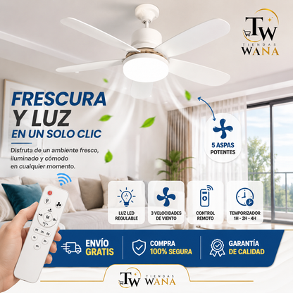 Lampara Ventilador con aspas