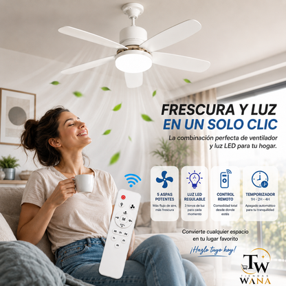 Lampara Ventilador con aspas
