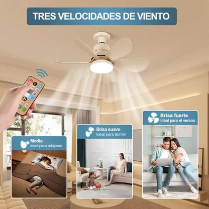 Lampara Ventilador con aspas