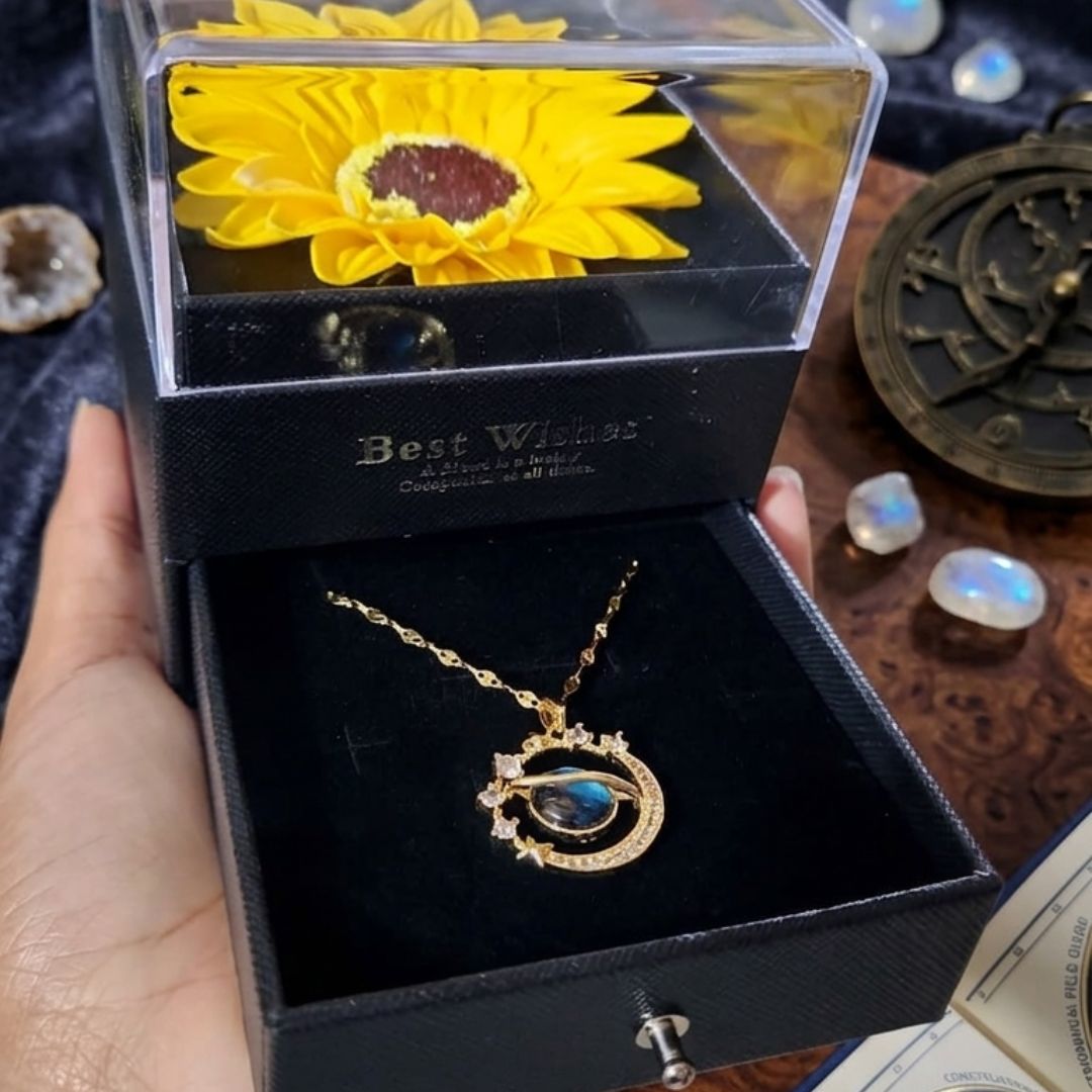 Collar Saturno Caja Girasol
