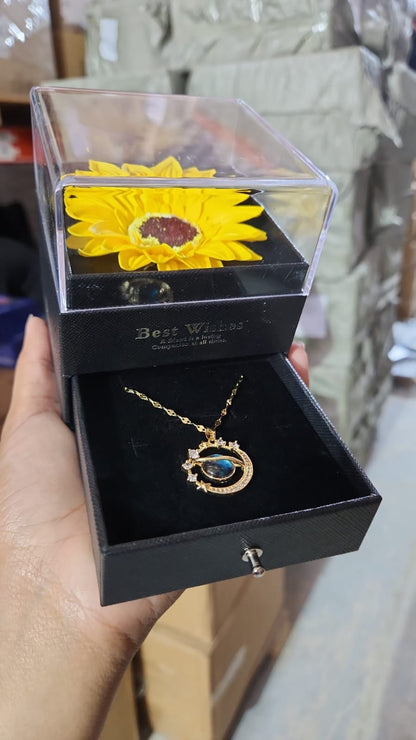 Collar Saturno Caja Girasol