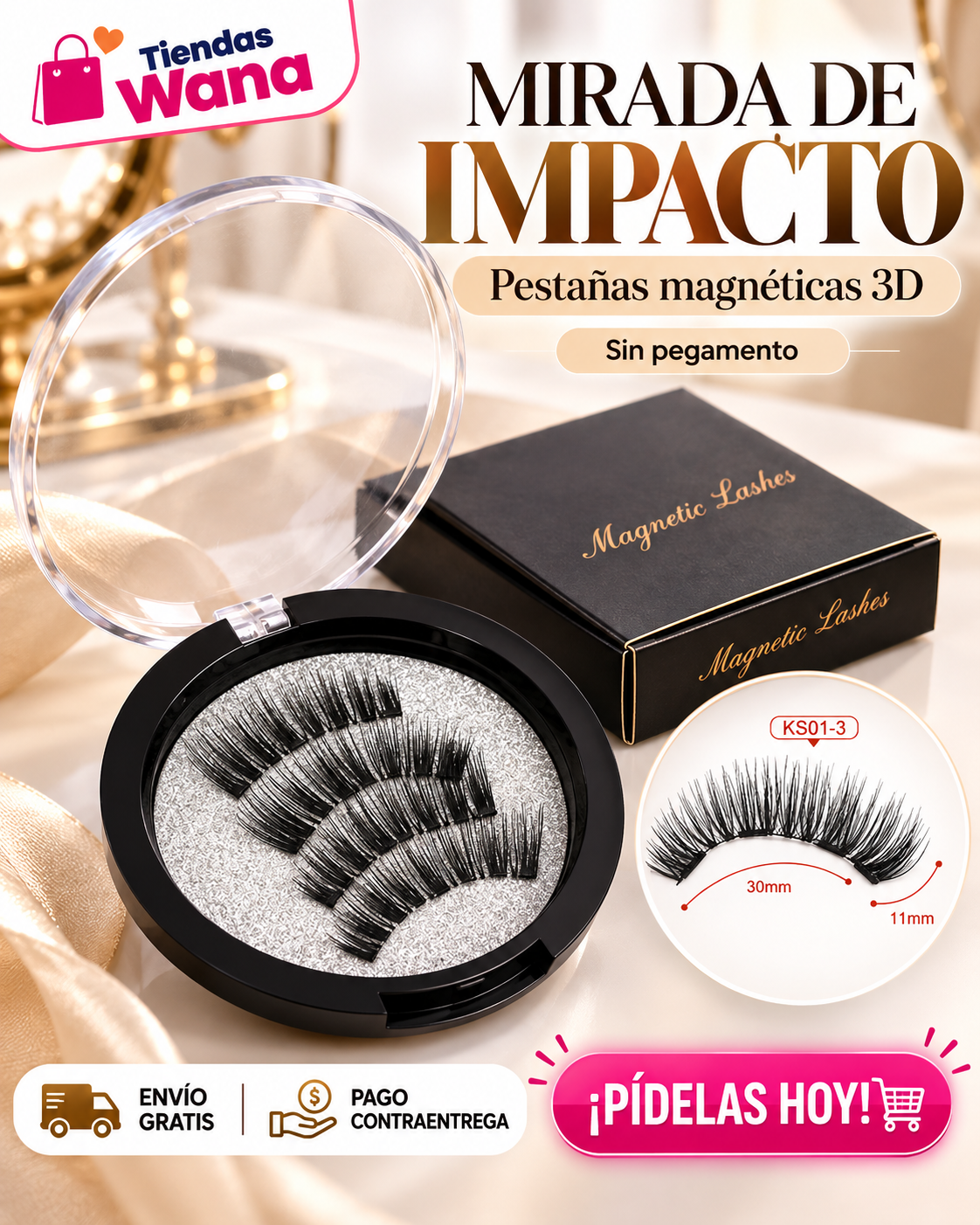 PESTAÑAS MAGNÉTICAS 3D 👁️✨ mirada de impacto sin una gota de pegamento